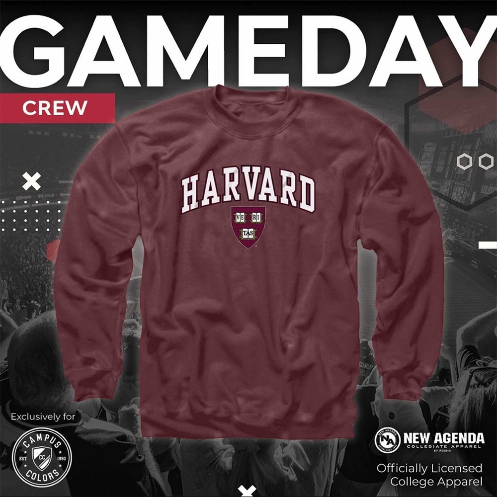 NWT Harvard University Crimson Maroon Gameday Crewneck Sweatshirt- Unisex Size S - Picture 3 of 6
